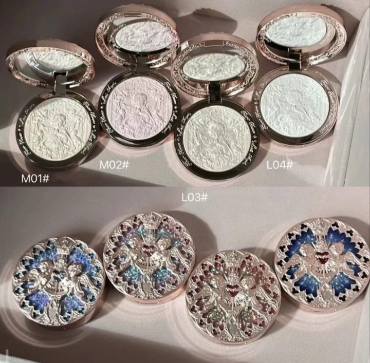 The Flower Knows Little Angel Collection Relief Highlight Face Powder iluminador Makeup Contour Highlighter Palette 8g/0.3Fl.oz