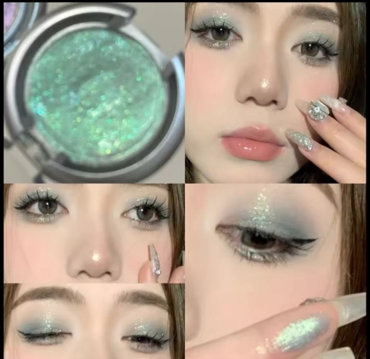 Single Color Eyeshadow 2Pcs/1Pcs Pearlescent Fine Glitter Potato Mud Texture Easy To Apply Long Lasting Anti Smudge Waterproof Sweatproof Eye Brightening For Natural Smoky Stage Makeup Holiday Gift