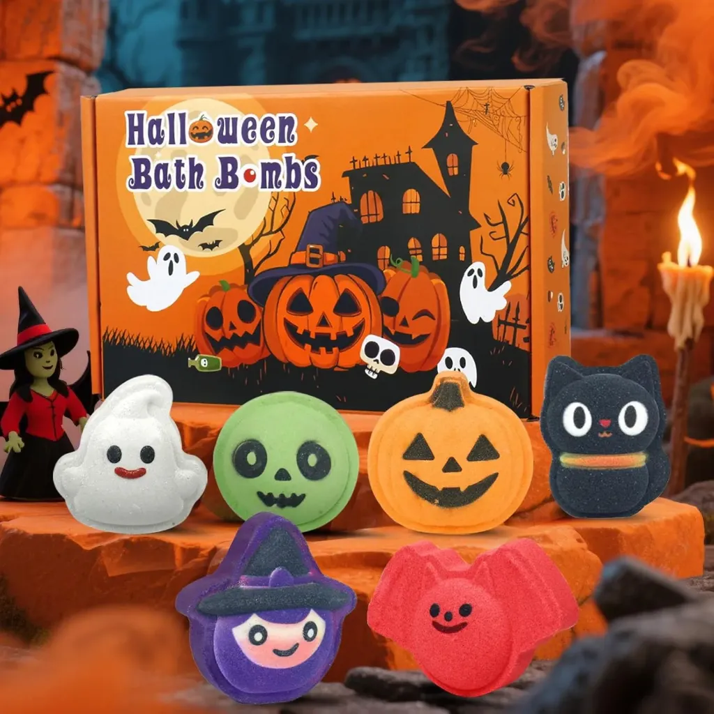 Halloween Bath Bombs for Kids, 6 Spooky Shapes