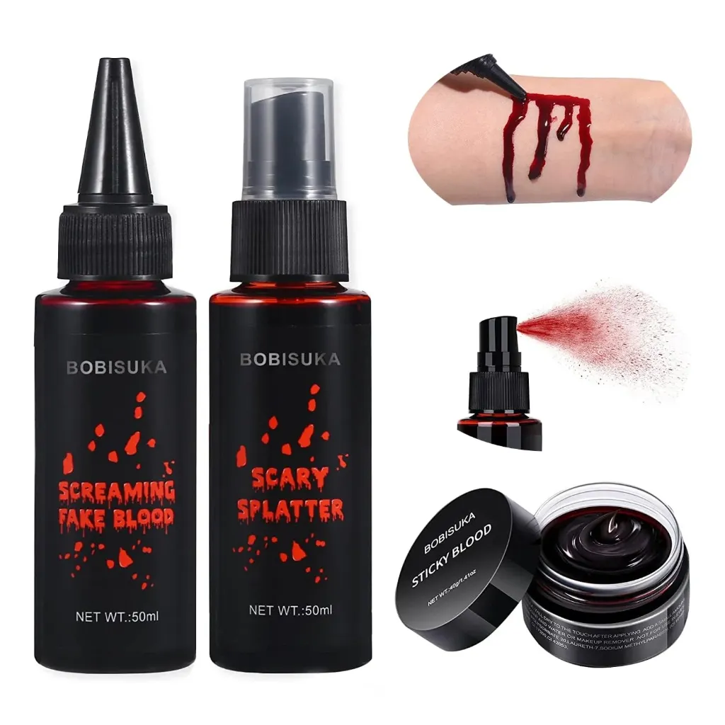 BOBISUKA 3PCS Halloween Fake Blood makeup kit